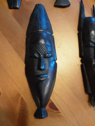 Conjunto 5 Máscaras Africanas Ébano