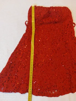 Abito corto donna rosso paillettes tg S