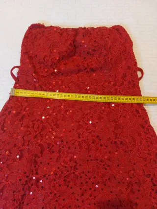 Abito corto donna rosso paillettes tg S