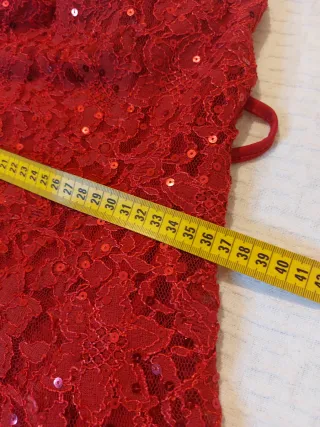 Abito corto donna rosso paillettes tg S