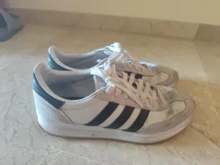 Zapatillas Adidas Hombre Casual Gris Blanco