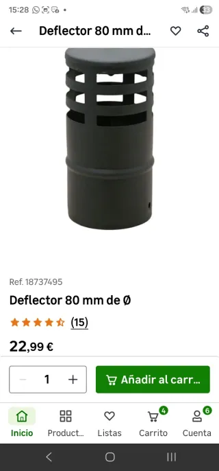 Sombrete y codo para estufa de pellets