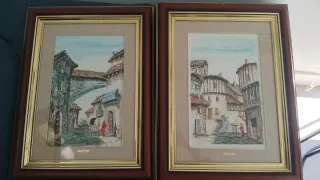 2 Quadri Originali ad Acquerello Paesaggio