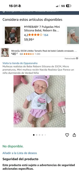 Muñeca Reborn Silicona 33CM