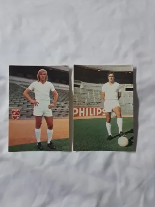 2 Postales Futbolistas Real Madrid Netzer y Rubiña