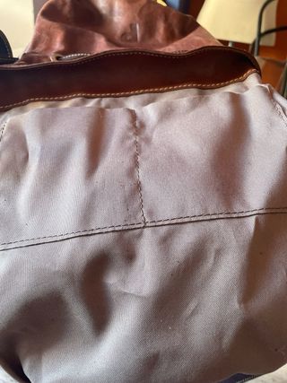 Bolso bombonera cuero genuino vintage marrón