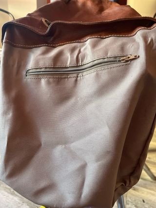 Bolso bombonera cuero genuino vintage marrón