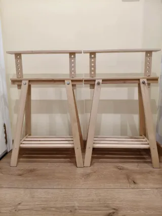 2 caballetes Ikea Mittback madera