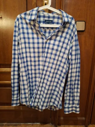 Camisa Massimo Dutti cuadros azul y blanco