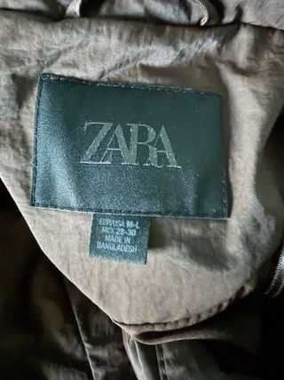 Anorak Zara acolchado corto M marrón