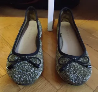 Vestido niña elegante azul marino y plateado