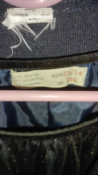 Vestido niña elegante azul marino y plateado