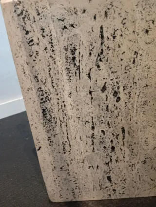 Mesa centro mármol travertino y cristal italiana
