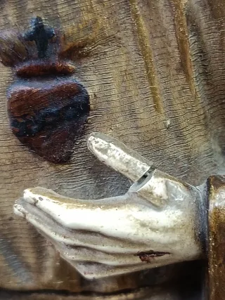 Escultura Corazón de Jesús antigua Olot