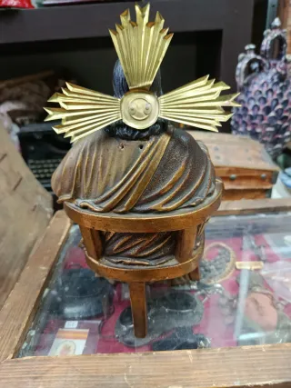 Escultura Corazón de Jesús antigua Olot