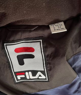 Abrigo plumífero Fila negro y azul