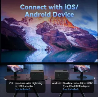 Mini proyector portátil negro