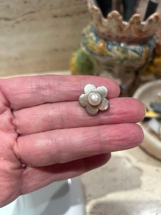 Pendientes Tous Plata y Perla Flores