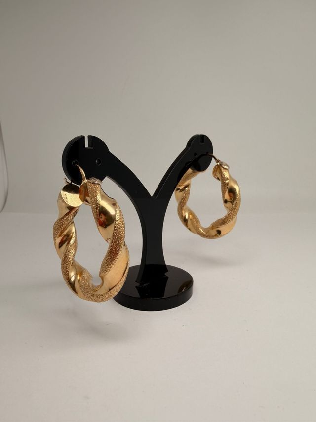 Pendientes Aros Trenzados Oro 18k 8,74gr
