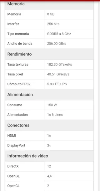 Tarjeta Gráfica Sapphire RX 480 Radeon 8GB