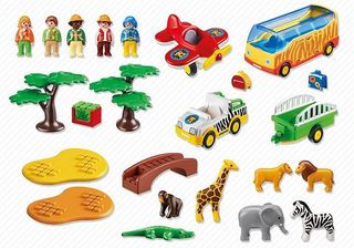 Playmobil 123 Safari, Tren, Granjera, Barco pirata