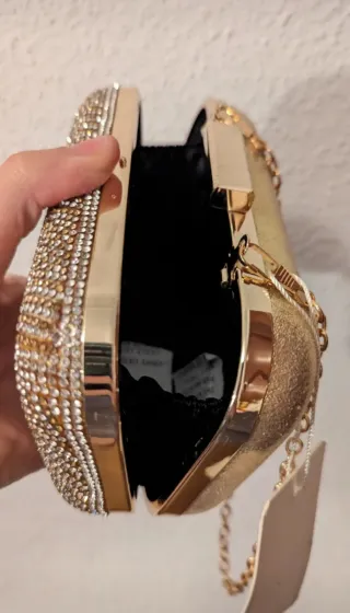 Cartera de fiesta Sasha dorada y plateada