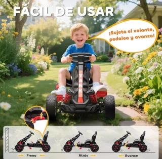 Kart a pedales TANK negro