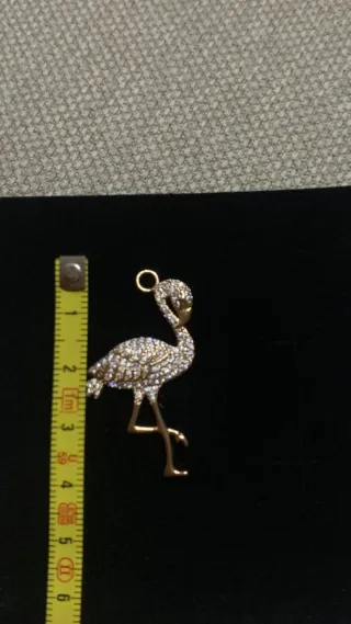 Charm Fenicottero dorato e Zirconia