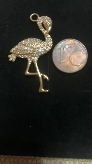 Charm Fenicottero dorato e Zirconia