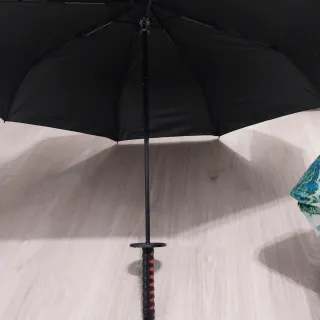 Paraguas Katana Negro y Rojo