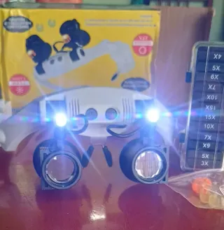 Gafas lupa 25x con 2 LED intercambiables