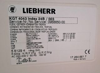 Nevera LIEBHERR grande – Frigorífico con congelado