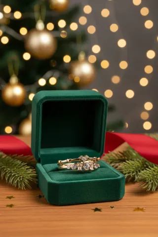 Anillo Doble Aro Corazón y Circonitas Ajustable