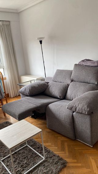 Sofá biplaza reclinable gris