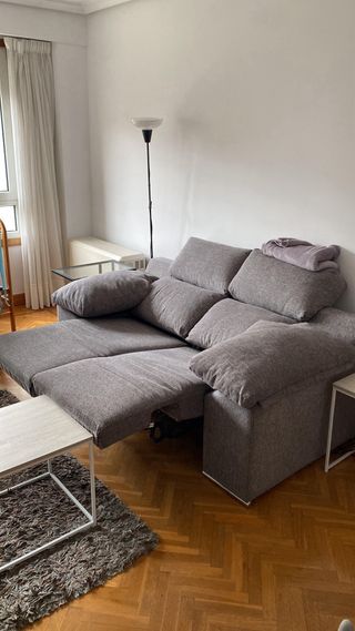 Sofá biplaza reclinable gris
