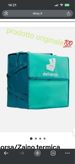 Zaino termico per consegne deliveroo glovo