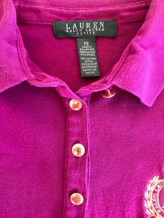 Polo Ralph Lauren Mujer S Morado Detalles Dorados