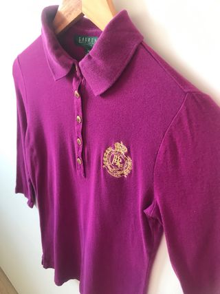Polo Ralph Lauren Mujer S Morado Detalles Dorados