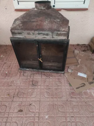 FUGAR Estufa Chimenea Insertable Metal y Cristal