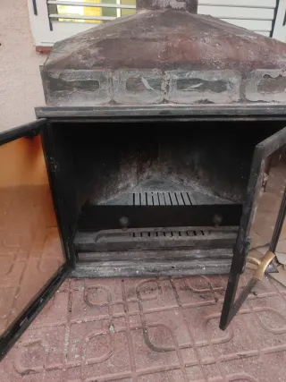 FUGAR Estufa Chimenea Insertable Metal y Cristal