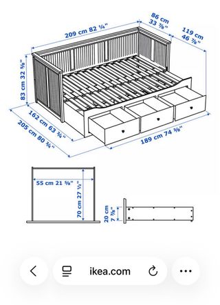 Cama nido IKEA blanca 3 cajones