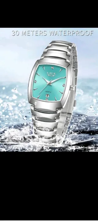 Reloj Lige Mujer Plata y Turquesa