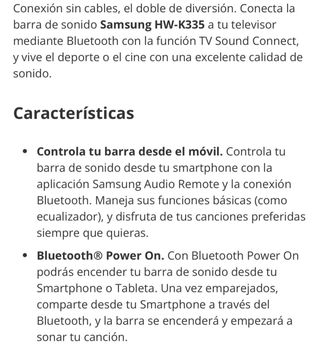 Barra de Sonido Samsung HW-K335 Negra
