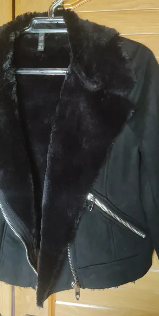 Chaqueta Biker Zara Ante Negra