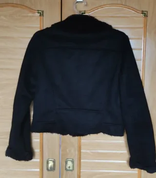 Chaqueta Biker Zara Ante Negra