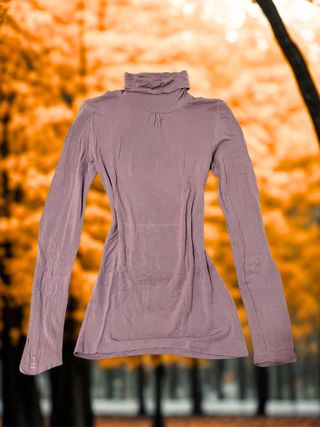 Camiseta cuello alto rosa/malva