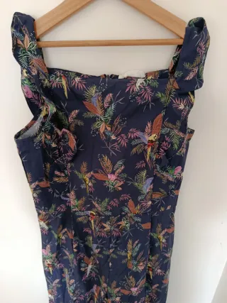 Mono estampado floral azul marino