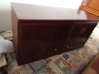 Mueble modular 2 puertas cristal madera