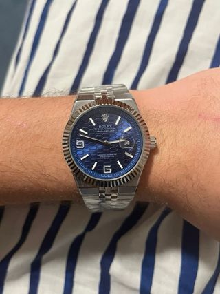 Reloj Rolex Land-Dweller Azul y Plateado