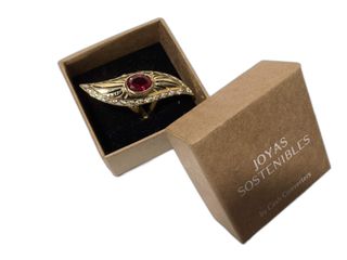 anillo oro 18k con piedra con circonita,rubi